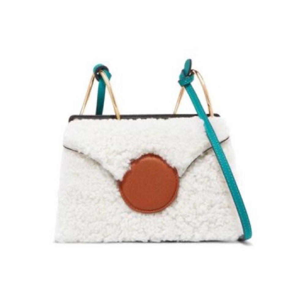 Danse Lente Mini Phoebe Curly Shearling White bag